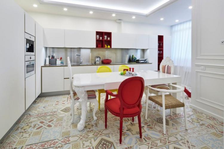 Cuisine 13 m² style fusion - Design d'intérieur