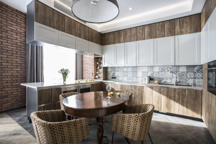 Cuisine marron 20 m² - Design d'intérieur