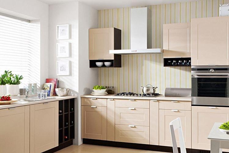 Conception de cuisine beige 2021