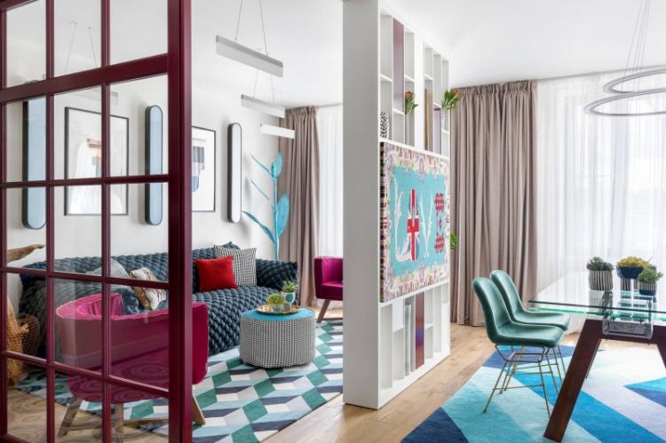 Conception de cuisine-salon - photos d'intérieurs réels