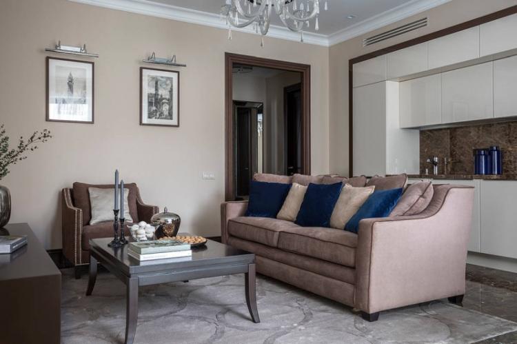 Conception de cuisine-salon - photos d'intérieurs réels