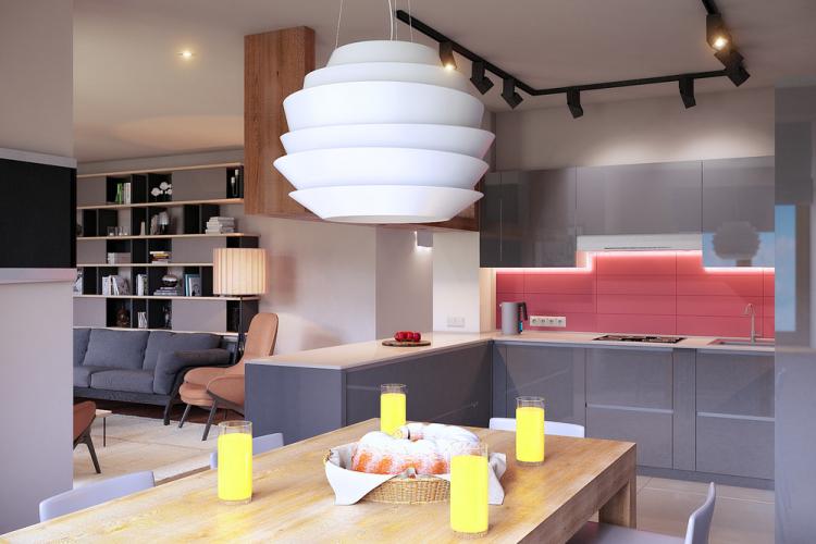 Conception de cuisine-salon Tetris