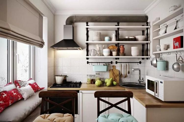 Petite cuisine de style scandinave - Design d'intérieur