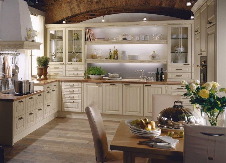 Cuisine de style campagnard beige - Design d'intérieur
