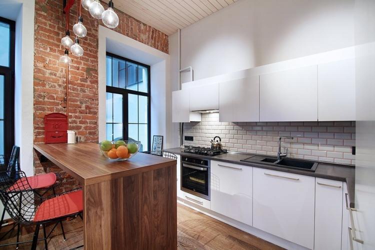 Conception de cuisine de style loft - photos de vrais intérieurs