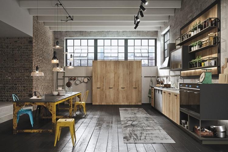 Conception de cuisine de style loft - photos de vrais intérieurs