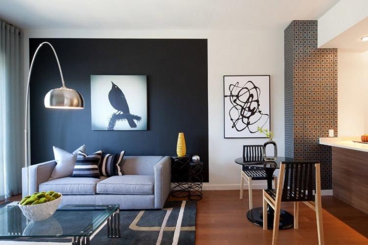 Couleurs et textures - Zonage d'un appartement de 30 m².