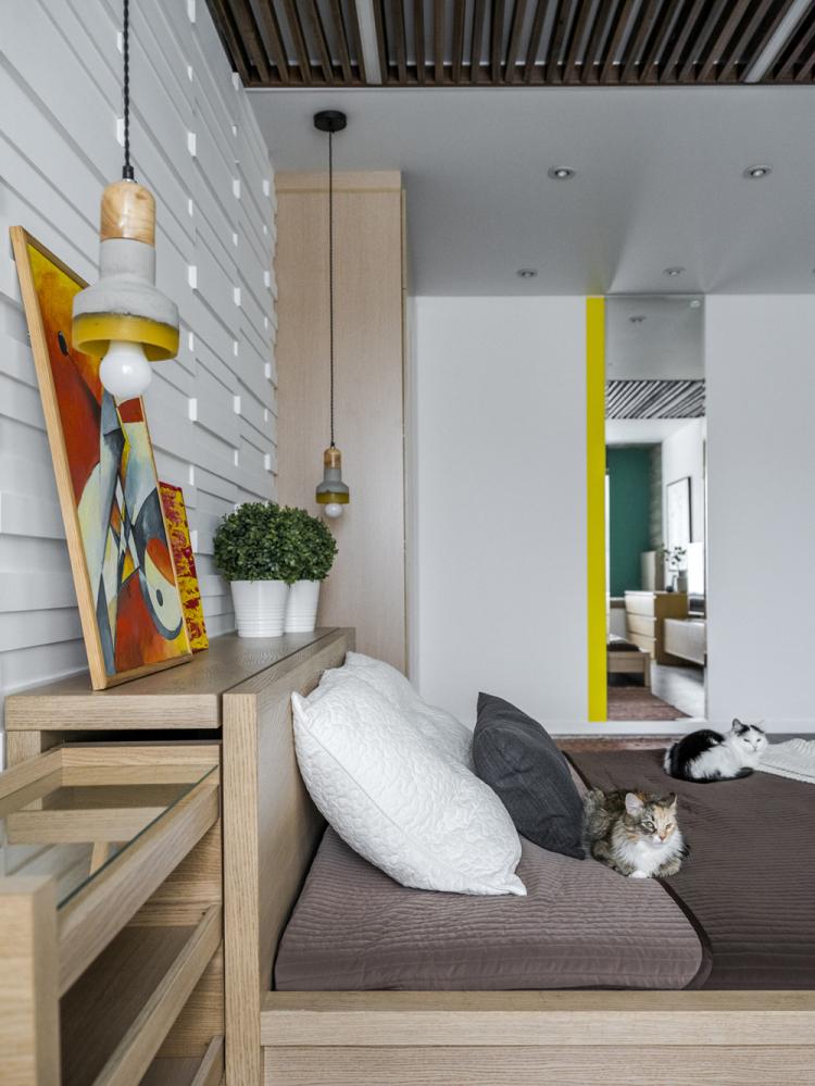 Conception d'appartement avec des accents lumineux