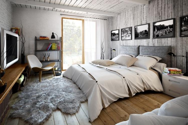 Chambre à coucher - Conception d'appartement de style loft