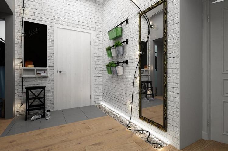 Conception d'un petit couloir - photos d'intérieurs réels