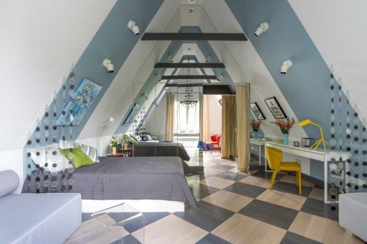 Conception d'une chambre d'enfants dans le grenier - photo