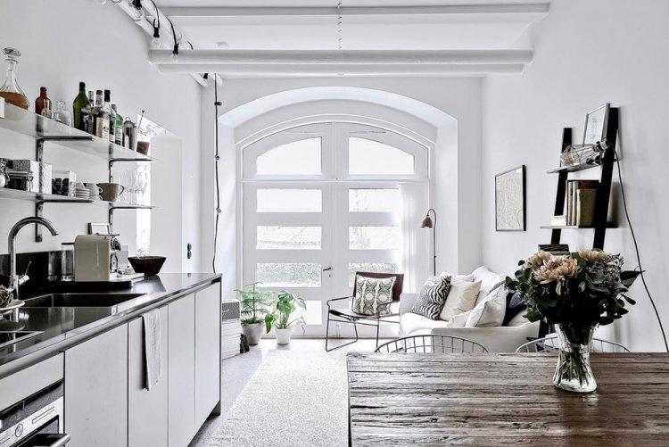 Contrastes et miroirs pour 33 m² à Göteborg - Conception d'un studio 33 m²