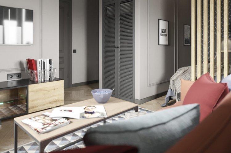 Multitâche sans faille à Moscou - Conception d'un appartement d'une pièce de 33 m².