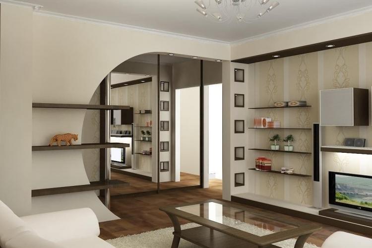 Arches et structures en plaques de plâtre - Zonage d'un T1 de 40 m².