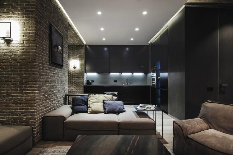 Tons sombres - Palette de couleurs pour un T1 de 40 m².