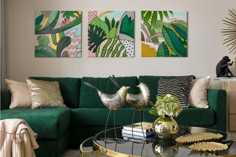 Tropiques dans une maison à panneaux - Conception d'un appartement d'une pièce