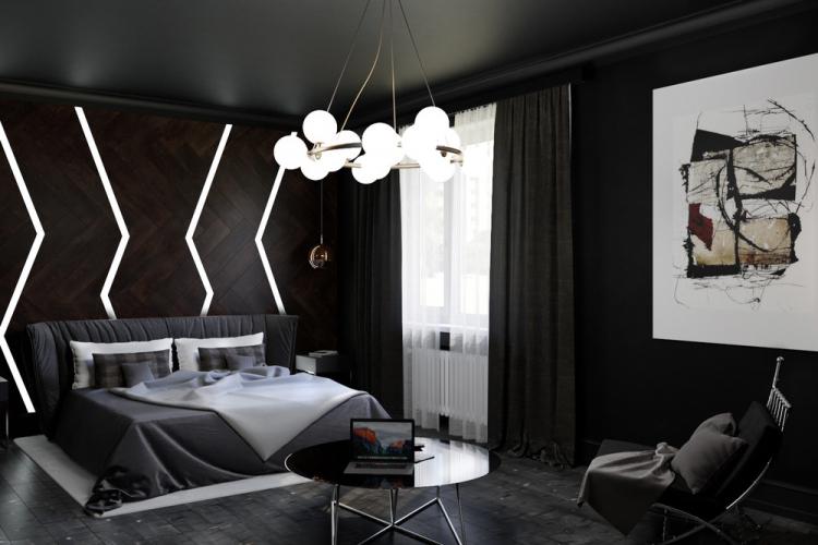 Projet de conception de chambre au chocolat noir