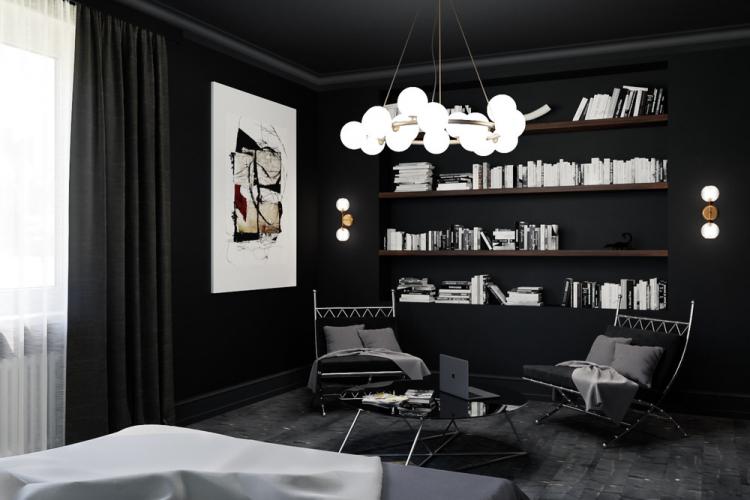 Projet de conception de chambre au chocolat noir