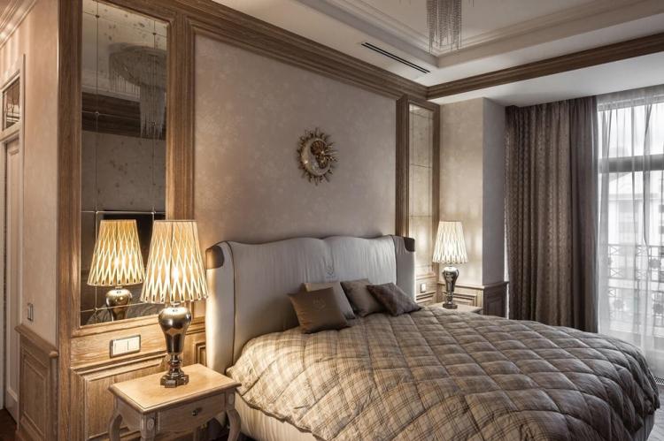 Chambre 12 m² style néoclassique - Design d'intérieur