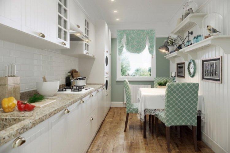 Cuisine étroite de style provençal - Design d'intérieur