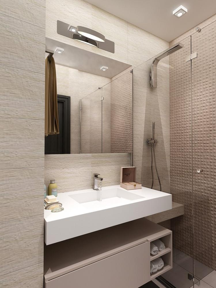 Design d'intérieur de salle de bain 3 m². - des photos de vrais intérieurs