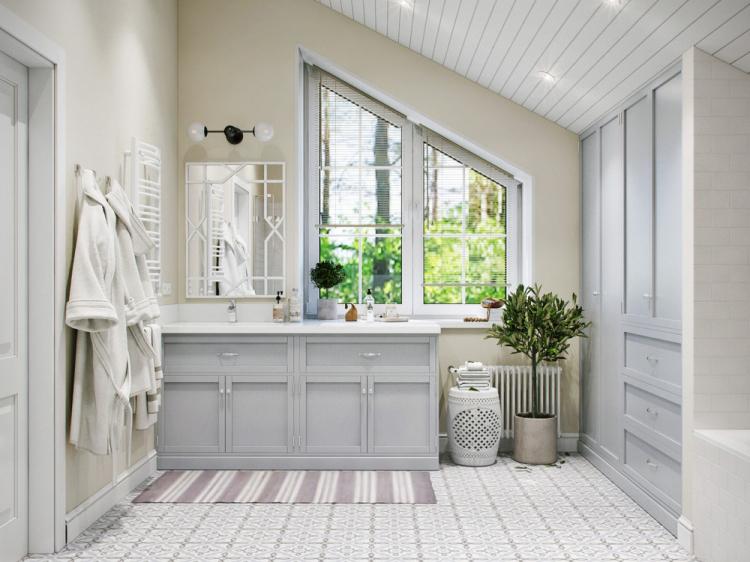 Design d'intérieur de salle de bain de style scandinave