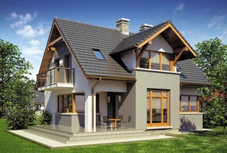 Maison à deux étages avec grenier - projets et photos