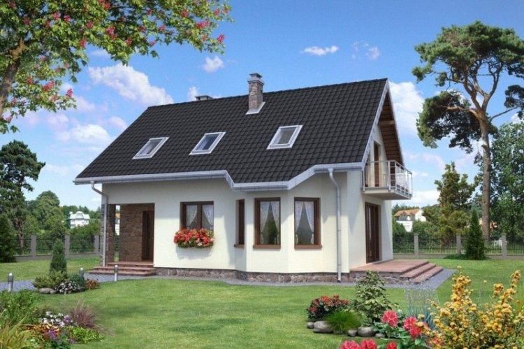 Maison de blocs de mousse avec un grenier - projets et photos