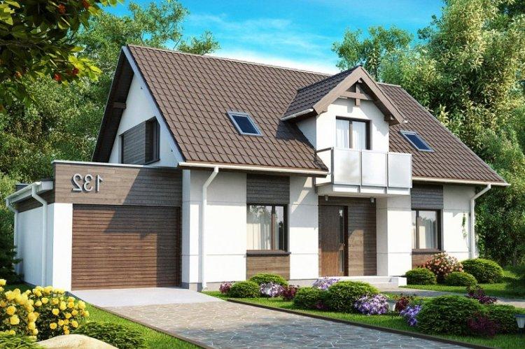 Maison avec un grenier et un garage - projets et photos