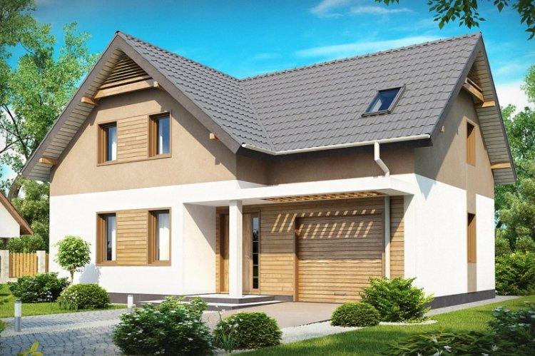 Maison avec un grenier et un garage - projets et photos