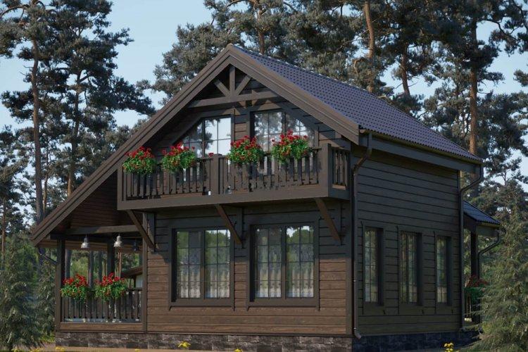 Maison de style scandinave avec balcon - projets et photos