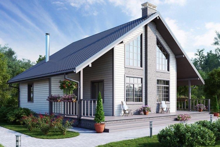 Maison de style scandinave avec un grenier - projets et photos