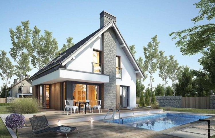 Maison de style scandinave avec un grenier - projets et photos