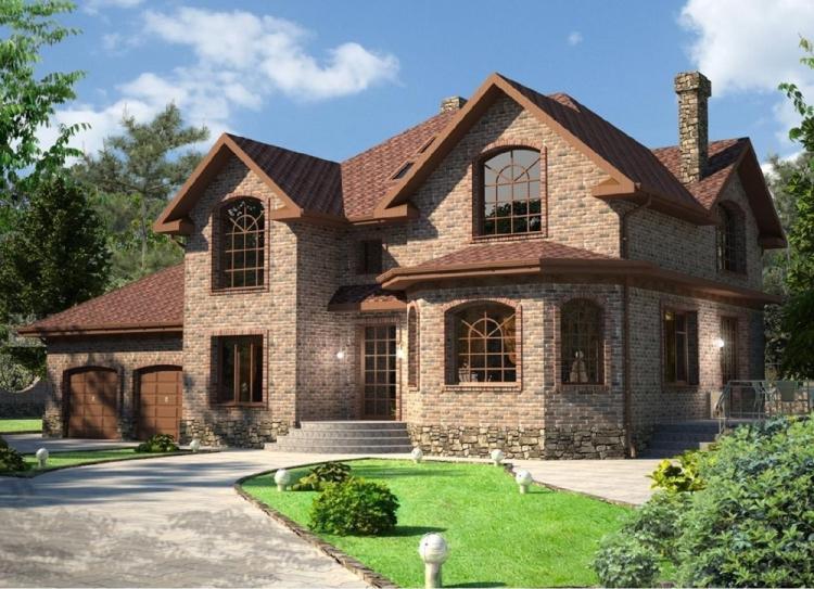 Maisons en briques à deux étages - projets et photos