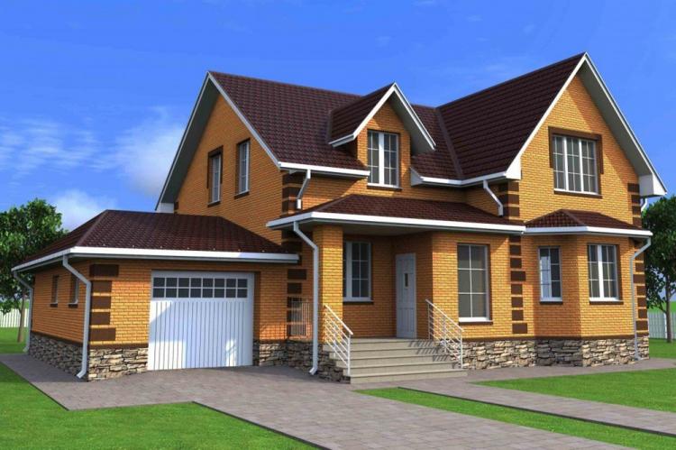 Maisons en briques à deux étages - projets et photos