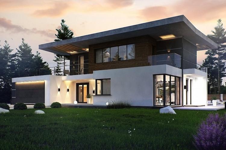 Maisons à deux étages avec garage - projets et photos