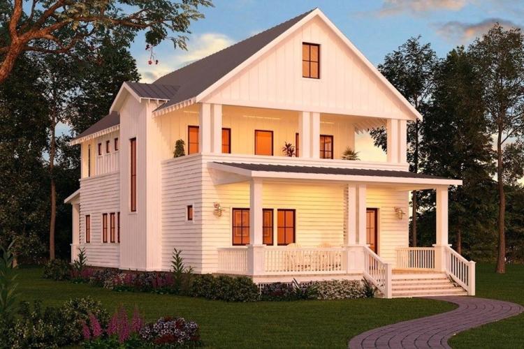 Maisons à deux étages avec balcon - projets et photos