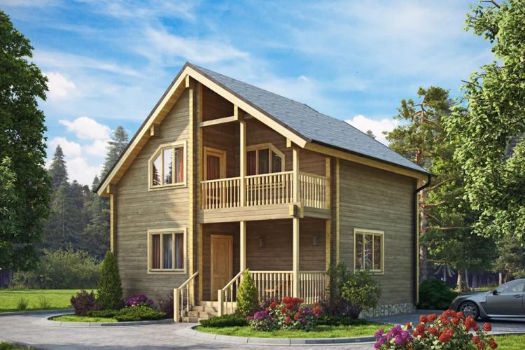 Maisons à deux étages avec balcon - projets et photos