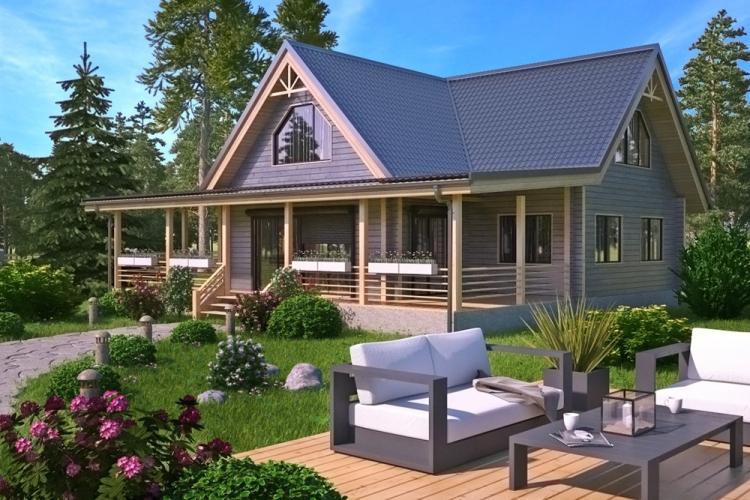 Maisons à deux étages avec terrasse - projets et photos