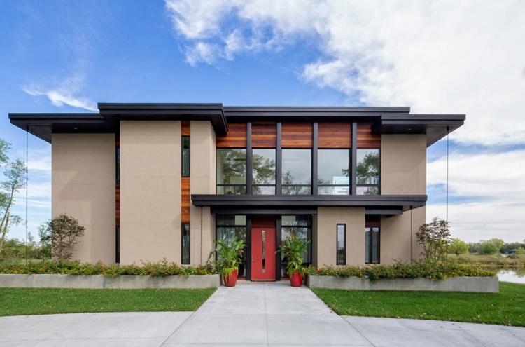 Maisons à deux étages à toit plat - projets et photos