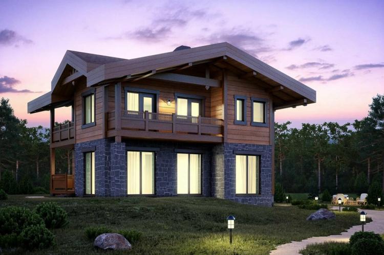 Maisons à deux étages de style chalet - projets et photos