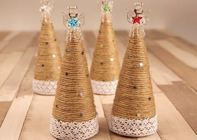 Sapin de Noël DIY en fils - photos et idées