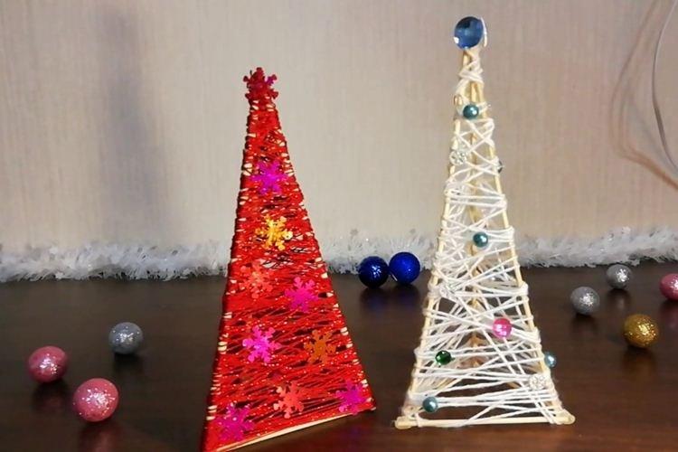 Sapin de Noël DIY en fils - photos et idées