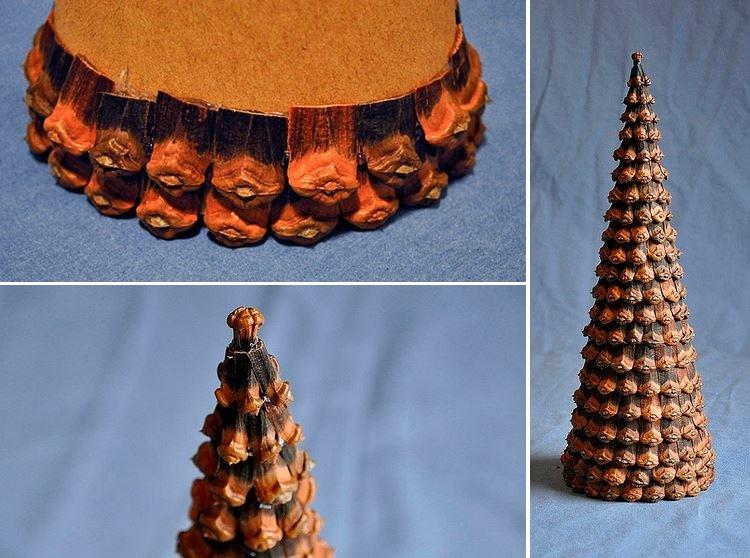 Sapin de Noël DIY fait de cônes - photos et idées