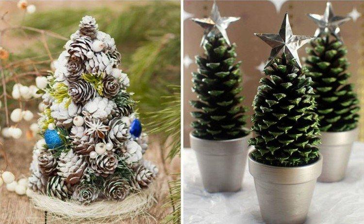 Sapin de Noël DIY fait de cônes - photos et idées