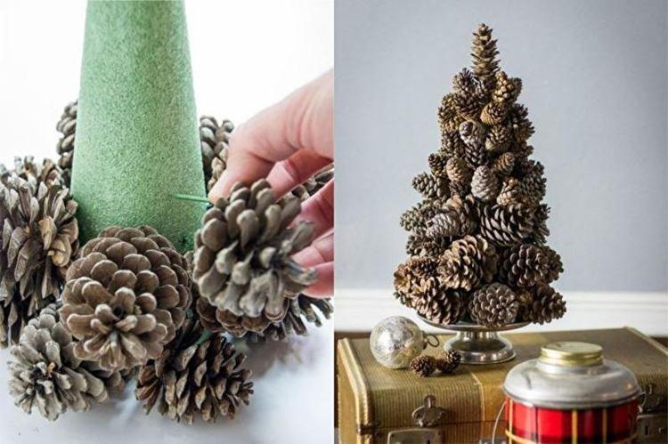 Sapin de Noël DIY fait de cônes - photos et idées