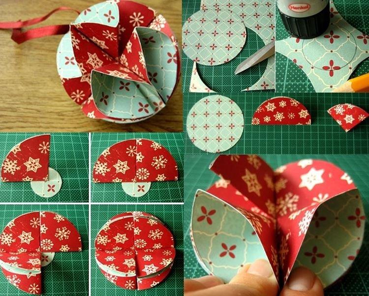 Boules de papier - Décorations de Noël DIY
