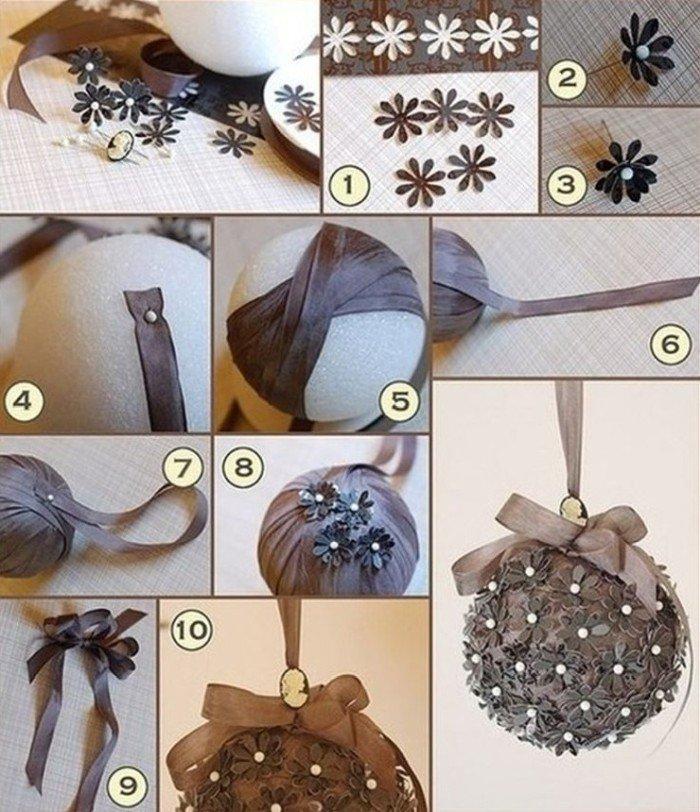 Boules de fleurs - Jouets de Noël à faire soi-même