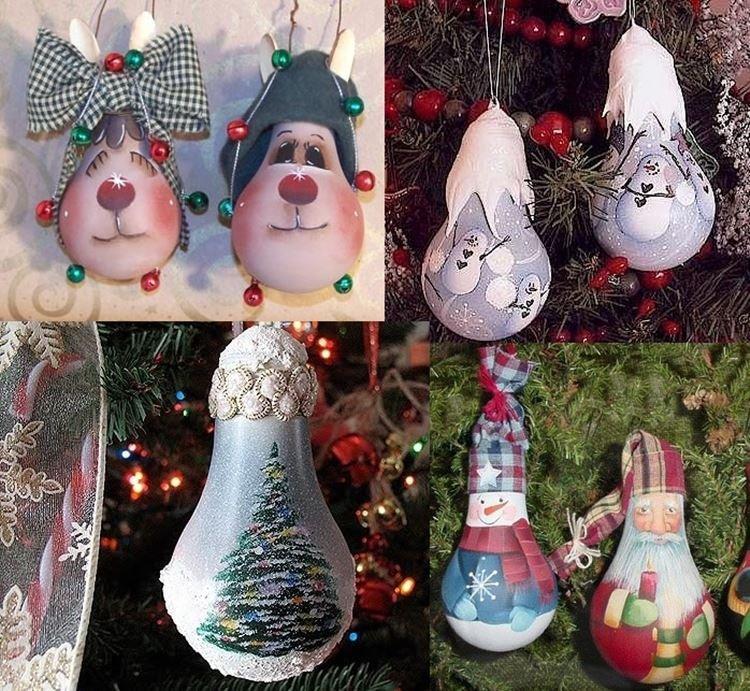 Boules de vieilles ampoules - Décorations de Noël DIY