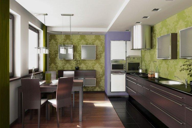 Pistache avec marron - La combinaison de couleurs à l'intérieur